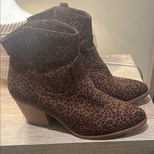 Leopard Print Ankle Boots